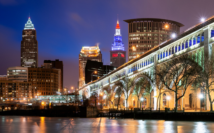 Skyline, Veterans Memorial Bridge, Cleveland, Ohio, America, best places to live, first time homebuyers