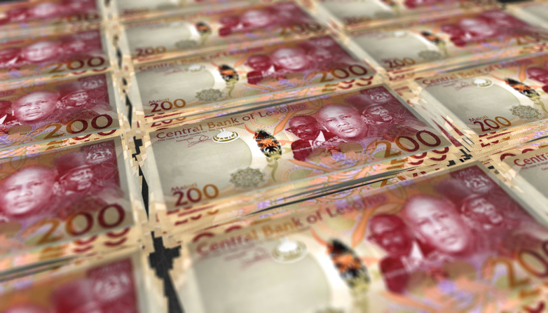 3D Large Stack of Lesotho 200 Maloti Banknote
