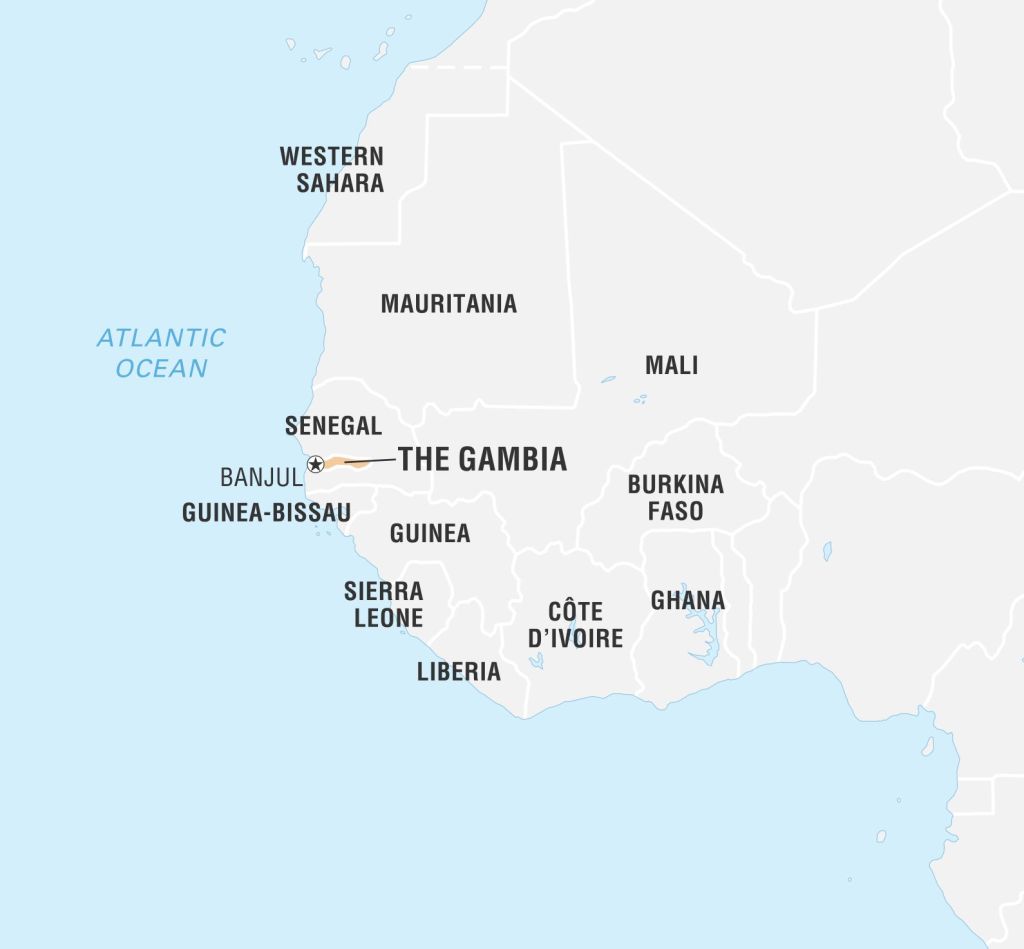 World Data Locator Map, The Gambia