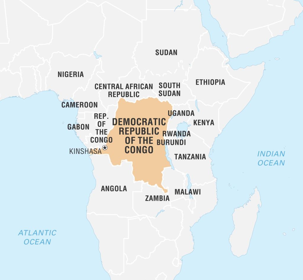 World Data Locator Map, Democratic Republic of the Congo