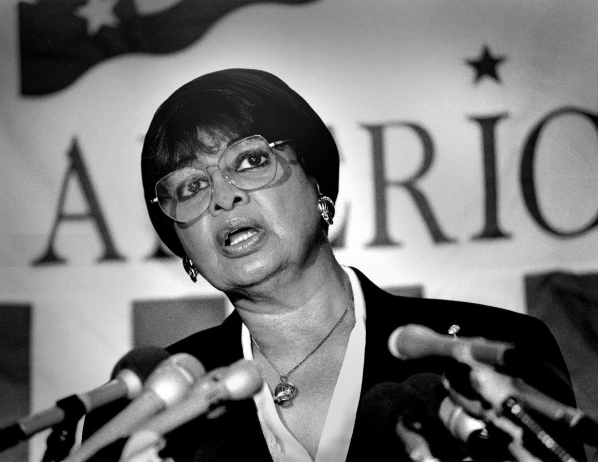 11/95: C. Delores Tucker during anti-Gangsta Rap and explicit lyrics press conference at the Nationa