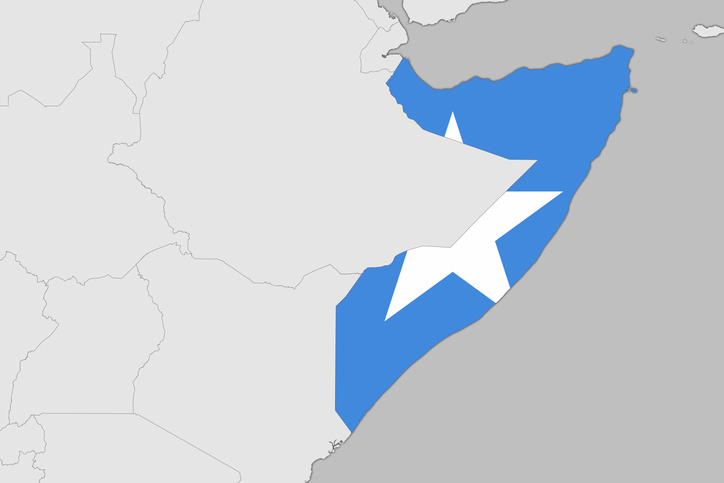 Africa map series with Somalia, with flag