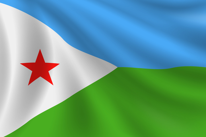 Flag of Djibouti. Djiboutian Flag. Vector Flag Background. Stock Illustration