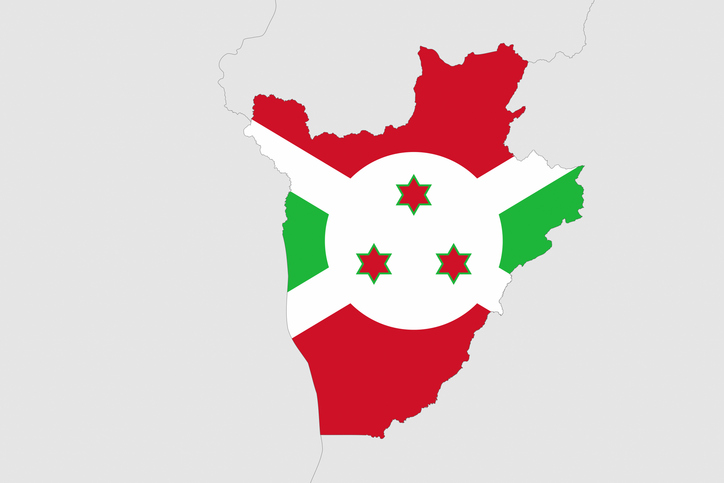 Africa map series with Burundi, with flag