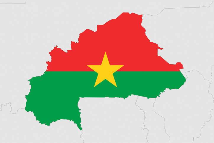 Africa map series with Burkina Faso, with flag