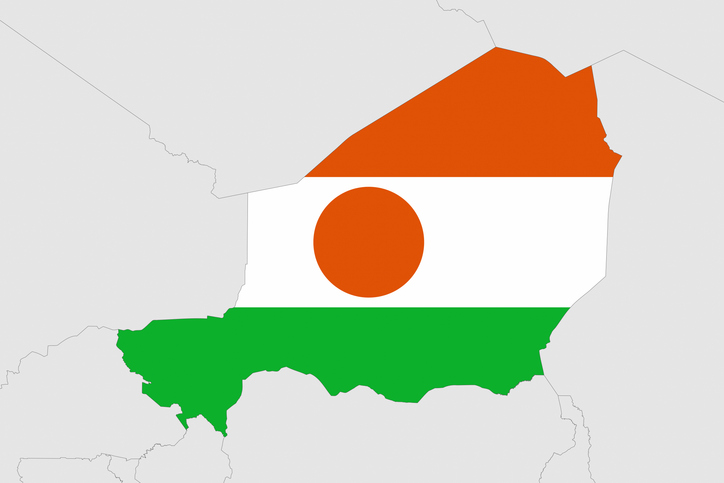 Africa map series with Niger, with flag