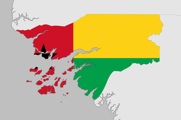 Africa map series with Guinea-Bissau, with flag