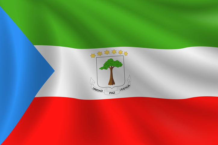 Flag of Equatorial Guinea. Equatorial Guinean Flag. Vector Flag Background. Stock Illustration