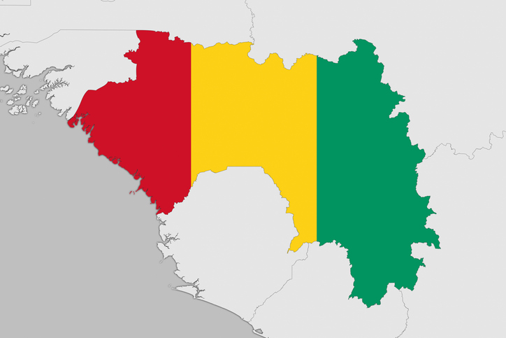 Africa map series with Guinea, with flag