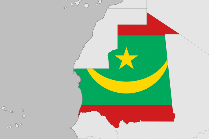 Africa map series with Mauritania, with flag