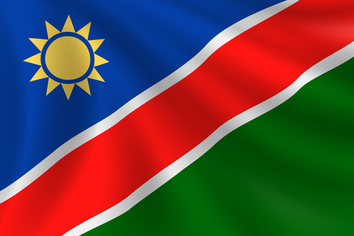 Flag of Namibia. Namibian Flag. Vector Flag Background. Stock Illustration