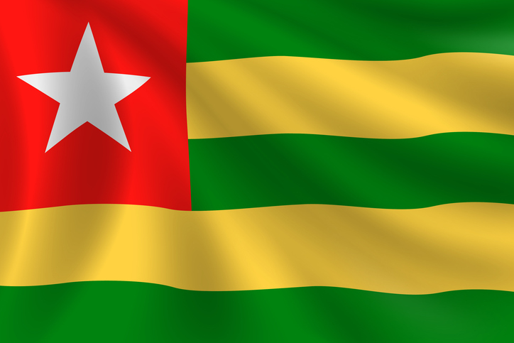 Flag of Togo. Togolese Flag. Vector Flag Background. Stock Illustration