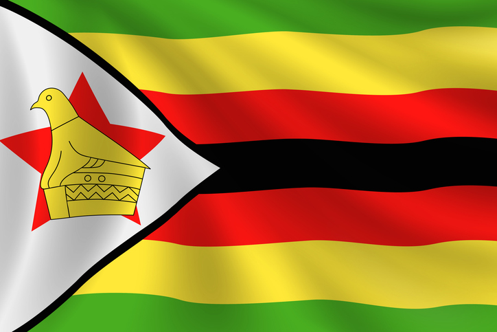 Flag of Zimbabwe. Zimbabwean Flag. Vector Flag Background. Stock Illustration