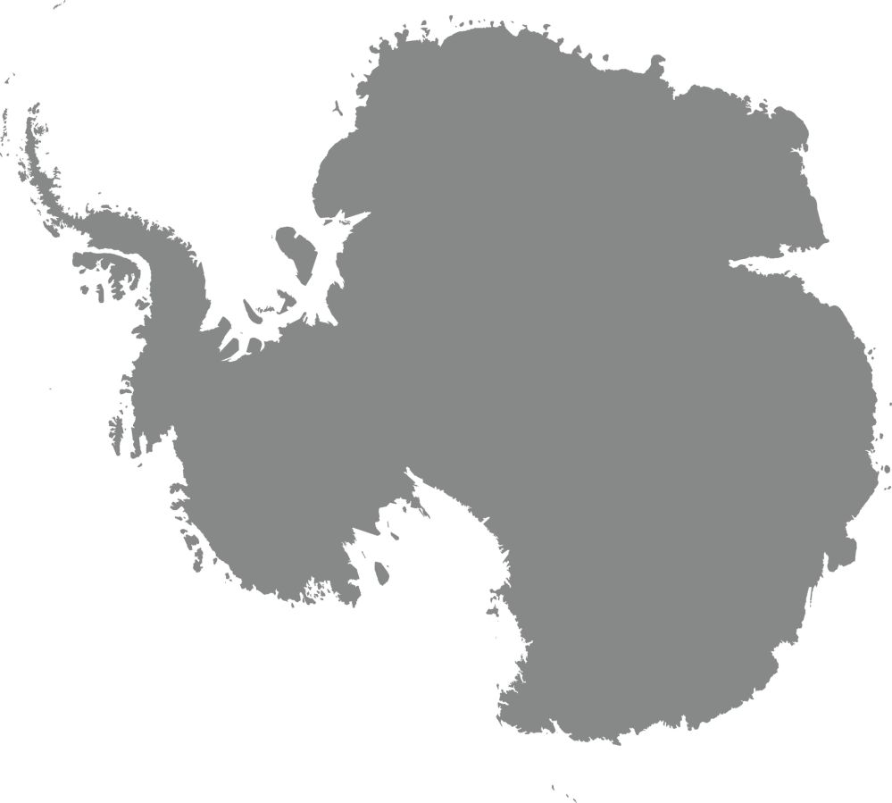 Gray color map of the continent of ANTARCTICA