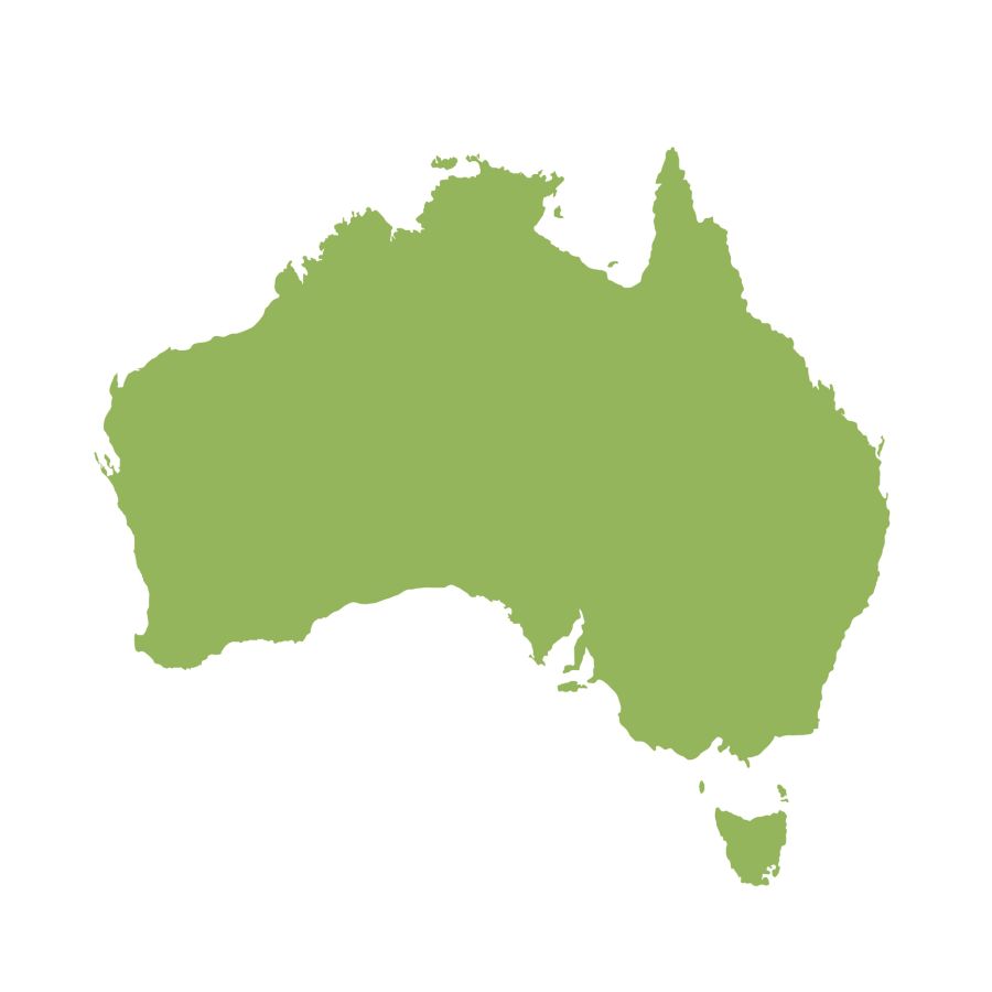 Map of Australian, sign silhouette. World Map Globe. Vector Illustration isolated on white background. African continent