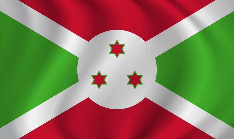 Burundi waving flag blowing in the wind. Texture can be used as background. Vector illustration EPS10